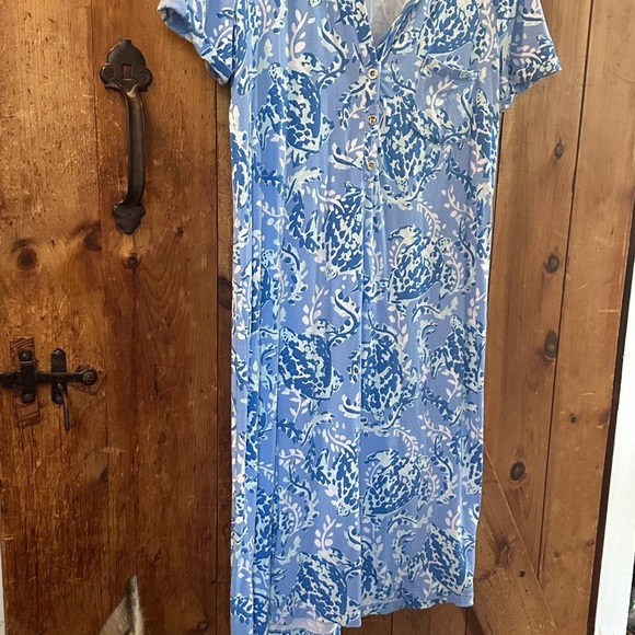 Lilly Pulitzer Sadie Blue Turtley Awesome polo dress S - Picture 2 of 5